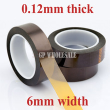 1x 6mm*33M*0.12mm (120um) High Temperature Resist Tape, Adhesive Polyimide Film Tape for BGA, SMT, Insulation Hot Appliance 2024 - buy cheap