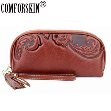 COMFORSKIN Brand Women Leather Bags New Arrivals Vintage Style Day Clutches With Hand Rope 2018 Cowhide Leather Mini Handbag 2024 - buy cheap
