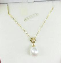 Collar con colgante de perlas redondas, joyería noble Natural del Mar del Sur, 11-12mm, 18k 2024 - compra barato