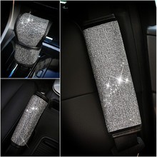 Crystal Car Handbrake Cover Auto Gear Shifter Set Rhinestones Seat Belt Cover Styling Diamond Interior Accessories For Girls 2024 - buy cheap