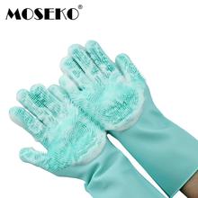 MOSEKO 2 шт Волшебные силиконовые перчатки для мытья посуды кухонные аксессуары перчатки для мытья посуды бытовые инструменты для чистки автомобиля щетка для домашних животных 2024 - купить недорого