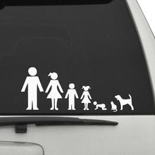 Ir verde família decalque do carro mãe e pai brincar com seu filho e filha e cão de estimação vinil adesivos de carro arte mural fa044 2024 - compre barato