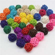 100PCS/Lot 3CM Mixed Color Rattan Ball DIY Ornaments Home Ornament Christmas Birthday Wedding Party Kids Gifts Decorations 2024 - buy cheap