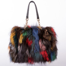 Luxry Real Fox Fur Women Handbags Genuine Leather Newest Party Multicolor Bags Fox Fur Ladies Shoulder Bag Gift Crossbody Bags 2024 - buy cheap