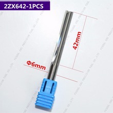 6mm*42mm,1pcs,Free shipping 2 Straight flutes end mill,CNC machine milling Cutter,Solid carbide wood tool,PVC,MDF,Acrylic,wood 2024 - buy cheap