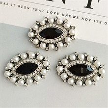 50pcs 25*31mm Anti-silver Color Imitation Pearl Crystal Eye Shape Charm for DIY Handmade Women Wedding Jewelry Making wholesale 2024 - buy cheap