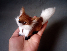 simulation cute fox 14x5x8cm toy model polyethylene&furs fox model home decoration props ,model gift d182 2024 - buy cheap