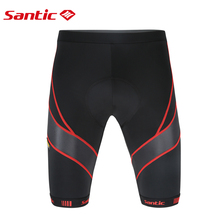 Santic-pantalones cortos de Ciclismo para hombre, Shorts antideslizantes con almohadilla 4D Coolmax, para Triatlón 2024 - compra barato