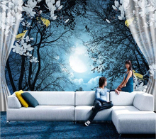 Custom wallpaper secluded moonlight 3D living room bedroom restaurant TV background wall paper reading hall decorative painting 2024 - buy cheap