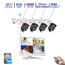 Tonton 4CH 1080P CCTV inalámbrico Sistema de 10,1 "LCD WiFi NVR Kit 2MP al aire libre cámara IP de seguridad P2P sistema de Video vigilancia de 500GB 2024 - compra barato