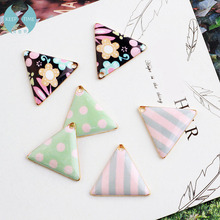 Ritoule Small fresh pattern simple triangle triangle earrings pendant earrings necklace jewelry material DIY alloy 2024 - buy cheap