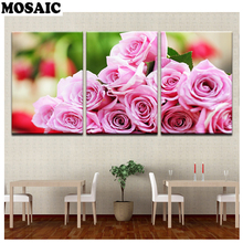 Pink rose Diamond Painting Full Square/ Round Drill Red Rose 3 piece 5D Diamond Mosaic Rhinestone Embroidery Multi-pictures 2024 - buy cheap