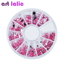 Arte de unha em acrílico 3d arte arte de unha rosa arte em strass pedras preciosas de cristal roda decorativa para unhas ferramentas 2024 - compre barato