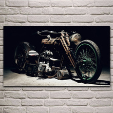 retro motorcycle vehicle machine artwork living room decoration home art decor wood frame fabric poster KJ339 2024 - buy cheap