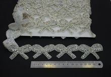 white butterfly crytal rhinestone beaded patches apliques de roupa applique sew on patches for clothes bordados para costura 2024 - buy cheap