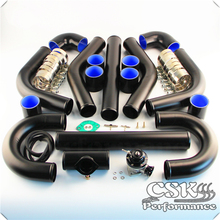 Kit de tubería de Intercooler Universal, 8 piezas, 2 ", 51mm + Válvula de soplado Turbo BOV, color negro 2024 - compra barato