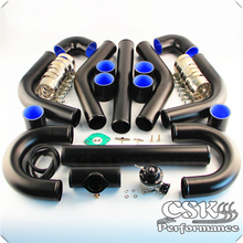 8 pces 2 "51mm universal kit de tubulação intercooler + bov turbo sopro fora da válvula kit preto 2024 - compre barato