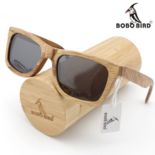 BOBO BIRD-gafas de sol polarizadas personalizadas para hombre, lentes de sol de bambú y madera, cuadradas, con caja de regalo, OEM 2024 - compra barato