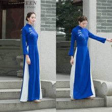 Vietnam Clothing New Arrival 2019 Vietnam Traditional Dress Chinese Oriental Dresses Cheongsam Ao Dai Vietnam Dress Qipao TA1722 2024 - buy cheap
