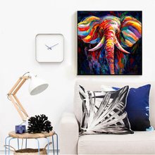 Colorful Abstract Elephant Canvas Knife Painting Printed On Canvas Animal Wall Art Picture for Living Room Wall Decor Drop ship 2024 - buy cheap
