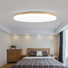 Modern LED Ceiling Light Fixtures for Living Room Bedroom Home Decoration Indoor Lighting Fixture Creative Design Round Wood Art 2024 - buy cheap