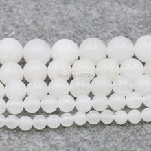 6mm 8mm 10mm 12mm 14mm Branco Ofício de Cristal Calcedônia Contas Redondas Soltas DIY Contas Acessórios Fazer jóias 15 inch Pedra de Sorte 2024 - compre barato