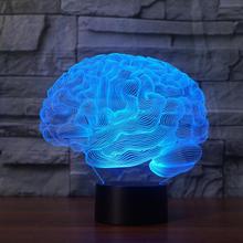 Lâmpada 3d de cérebro, led com controle remoto, visão acrílica, 7 cores, luz noturna, novidade, luz 3d para quarto de criança 2024 - compre barato