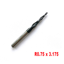 R0.75*D3.175*15*38L*2F HRC55 Tungsten solid carbide Coated Tapered Ball Nose End Mills taper and cone endmills 2024 - buy cheap