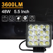 Barra de luz led kkmoon para veículos, 5.5 lâmpadas de 3600lm, 48w, 12v, luzes de trabalho para carros jeep offroad, atv, caminhão, suv, 24v 2024 - compre barato