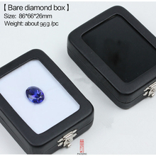 wholesale 6pcs/lot Gem box black leather rectangular  diamond box the stone display box the reversible black and white cushion 2024 - buy cheap
