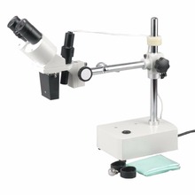 Stereo Binocular Microscope--AmScope Supplies 10X-15X Binocular Boom Arm Stereo Microscope + Light 2024 - buy cheap