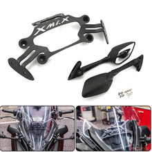 2 Set Motorcycle Front Stand Holder Smartphone Mobile Phone bracket GPS Plate Mirror Bracket For Yamaha XMAX X-MAX 250 300 2017 2024 - buy cheap