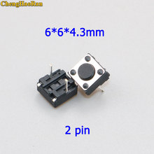 ChengHaoRan 10 pcs Tactile Momentary Switch Tact 6x6x4.3 6 * 6 * 4.3mm Middle Pin 2 pins 2024 - buy cheap