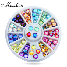 New 5mm 72pcs Nail Art Multicolor 3d Glitter AB Rhinestone Wheel DIY Strass Beads Design Nail Beauty Decorations 2024 - buy cheap