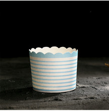 Free Shipping blue stripe decoration small muffin cake cups, wedding party bulk colorful small cupcake cases decoration 2024 - buy cheap
