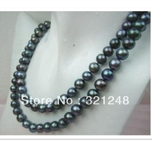 Beautiful 8-9mm charms tahitan black pearl round lovely beads diy necklace making 34 Inch GE1000 2024 - buy cheap