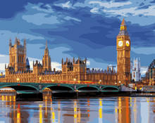 London Landscape Of Night Frameless Pictures Painting By Numbers DIY Digital Canvas Oil Painting Home Decoration GX9593 2024 - купить недорого