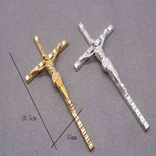 Pingente de cruz cristã, pingente de joia grande, usado para fazer um rosário de cruz. 2024 - compre barato