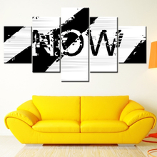 HD Prints Canvas Wall Art Home Decor Pictures 5 Pieces Artistic abstract letters NOW Wallpaper Paintings Posters Framework 2024 - buy cheap