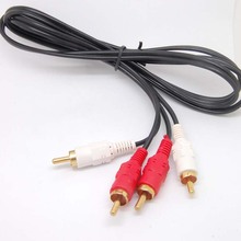 Позолоченный 2 RCA к 2 RCA папа к мужчине двойной стерео аудио кабель белый/красный 2024 - купить недорого