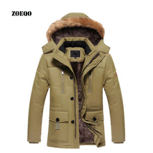 ZOEQONew Новое поступление, зимняя куртка, Мужская теплая верхняя одежда, мужская Толстая ветрозащитная куртка, повседневная мужская куртка, куртки с капюшоном, мужские зимние парки 2024 - купить недорого