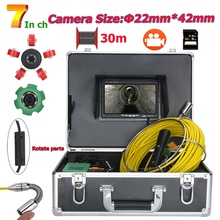 MOUNTAINONE 7inch DVR 22mm Drain Pipe Sewer Inspection camera System 20M 30M 40M Waterproof Camera 1000 TVL with 6W LED Lights 2024 - buy cheap