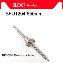 Hot mechined 12mm 1204 Ball Screw Rolled C7 ballscrew SFU1204 650mm with one 1204 flange single ball nut for CNC parts 2024 - buy cheap