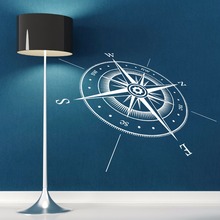 Compass North South East West Points Wall Sticker For Bedroom Vinyl Art Design Removable Decoration Poster Mural Decals W107 2024 - buy cheap
