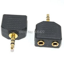 3.5mm Stereo Male Earphone Y Splitter Adapter Headphones AUX 1 Jack to 2 Female DHL Or Fedex shipping 2024 - buy cheap