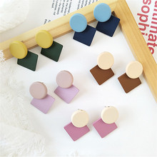 scene geometry square inferior smooth  earrings, 2018 Ms fashion dazzle colour earrings Color jewelry wholesale 2024 - buy cheap