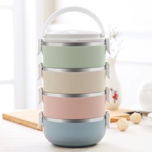2/3/4 Layer Gradient Color Japanese Lunch Box For Food Bento Box Stainless Steel Container For Kids Portable Picnic School 2024 - buy cheap