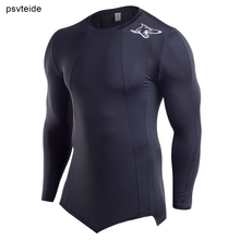 psvteide New Long Sleeve Sport Shirt Men Quick Dry Running T-shirts Gym Clothing Fitness Top Mens Compression Shirt Rash gaurd 2024 - buy cheap