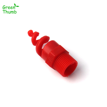 Boquilla atomizadora de plástico para riego de jardín, boquilla de rosca macho de 100 pulgadas, color rojo, cono espiral, de 1 a 3/8 Uds. 2024 - compra barato