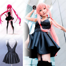 Disfraz de Anime de Future Diary, vestido de cuero negro personalizado, Miri, Kara Gasai, Yuno 2024 - compra barato